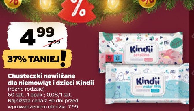 Chusteczki wilgotne sensitive Cleanic kindii promocja w Netto