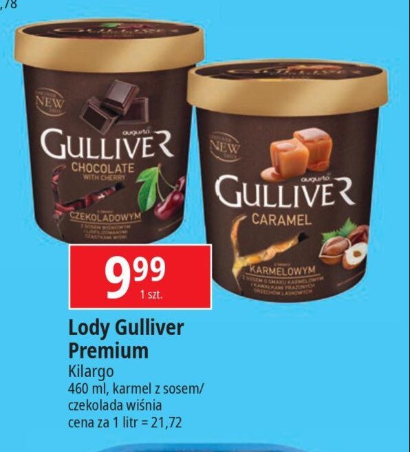 Lody caramel Augusto gulliver promocja