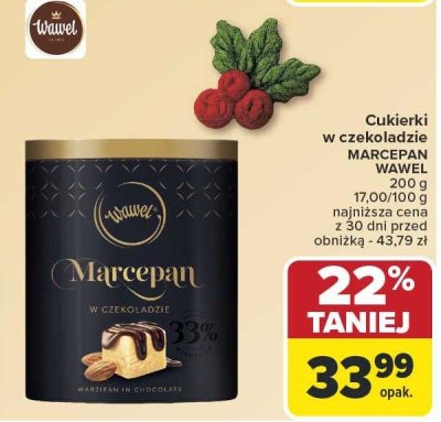 Cukierki w czekoladzie MARCEPAN WAWEL promocja w Carrefour
