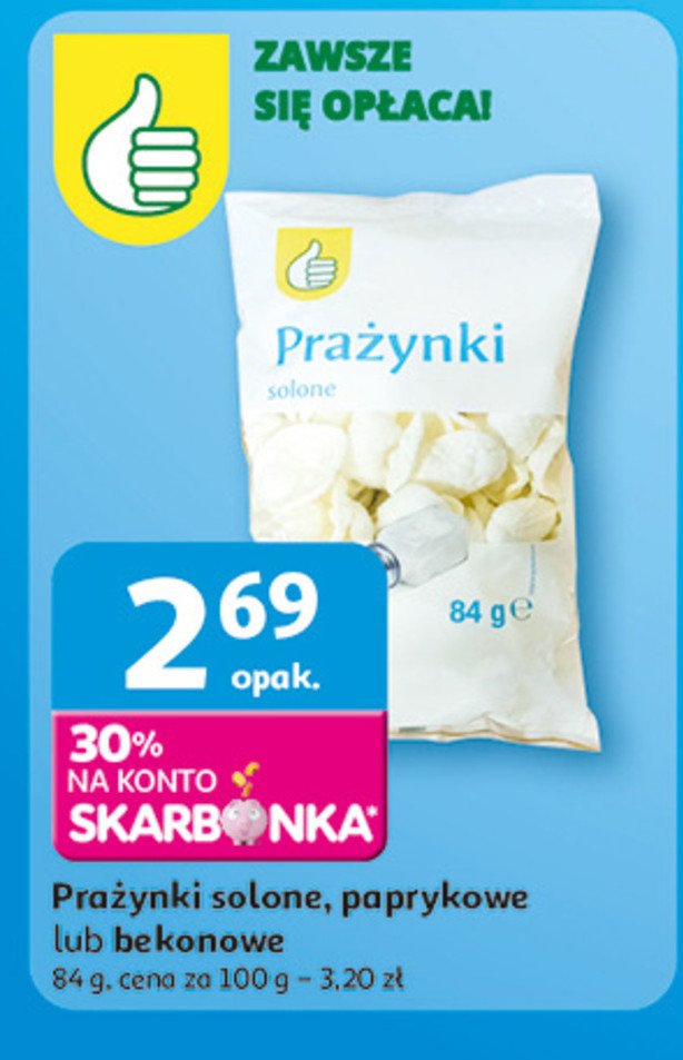Prażynki paprykowe Podniesiony kciuk promocja w Auchan