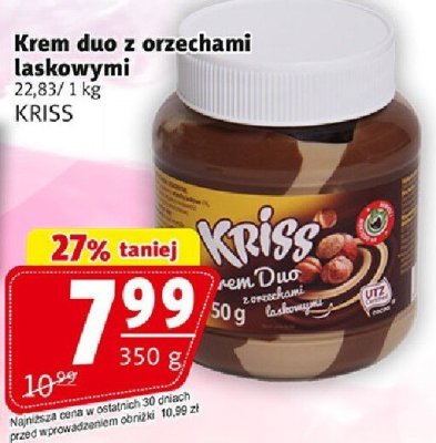 Krem duo z orzechami laskowymi Kriss promocja w Prim Market