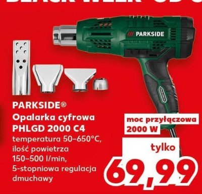 Opalarka cyfrowa PHLGD 2000 A1 temperatura 50–650°C, ilość powietrza 150–500 l/min, 5-stopniowa regulacja temperatury PARKSIDE promocja w Kaufland