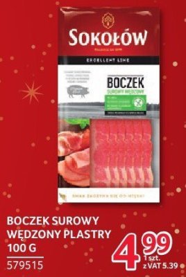 Boczek surowy wędzony plastry 100 g promocja w Selgros