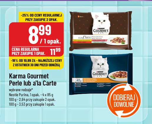 Karma dla kota chef's recipes Purina gourmet a la carte promocja