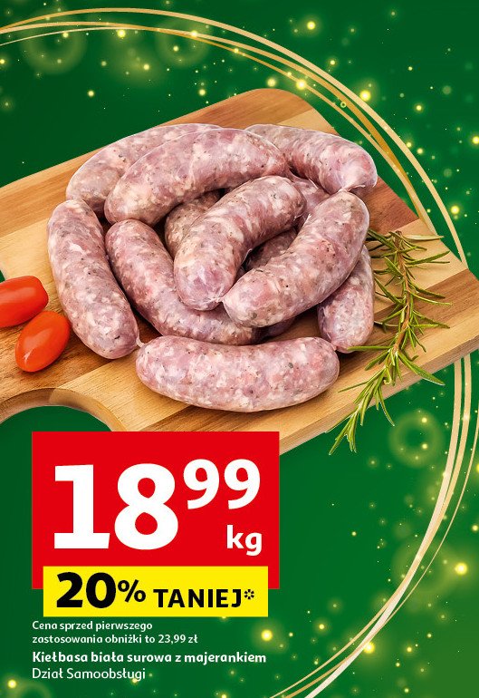 Kiełbasa surowa biała dziadkowa promocja