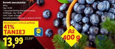 Borówki amerykańskie 400 g Lidl promocja