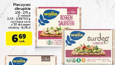 Pieczywo chrupkie żytnie Wasa promocja w Carrefour Market