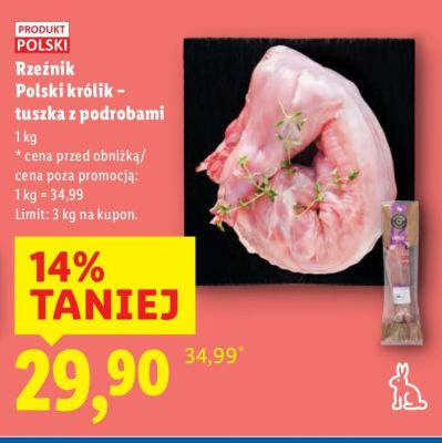 Polski królik tuszka z podrobami  promocja w Lidl