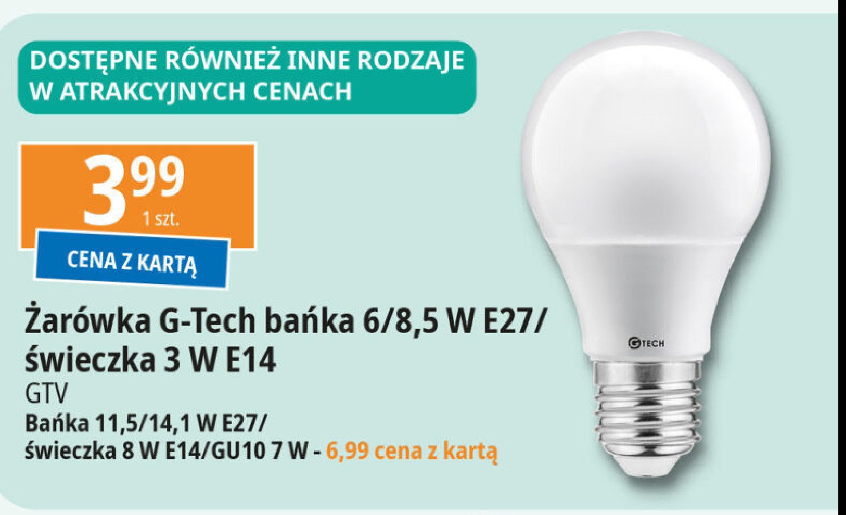 Żarówka led kulka 6w e27 Gtv promocja w Leclerc