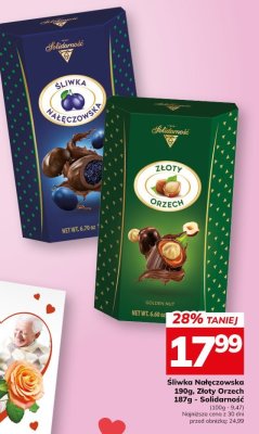 Czekolada Śliwka Nałęczowska 190g, Złoty Orzech 187g Solidarność promocja