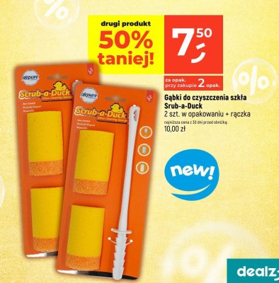 Gąbki do czyszczenia szkła Srub-a-Duck 2 szt. + rączka promocja w Dealz