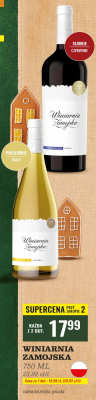 Wino Winiarnia Zamojska półsłodkie białe promocja w Biedronka