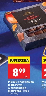 Piernik z nadzieniem jabłkowym w czekoladzie Biedronka promocja w Biedronka