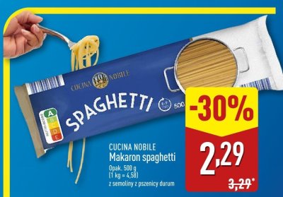 Makaron spaghetti CUCINA NOBILE promocja w Aldi