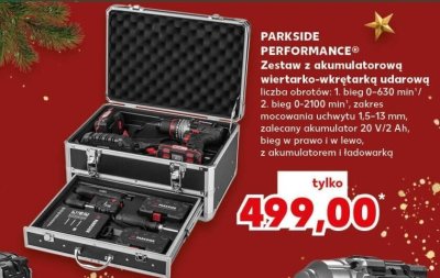 Zestaw z akumulatorową wiertarko-wkrętarką udarową  promocja w Kaufland