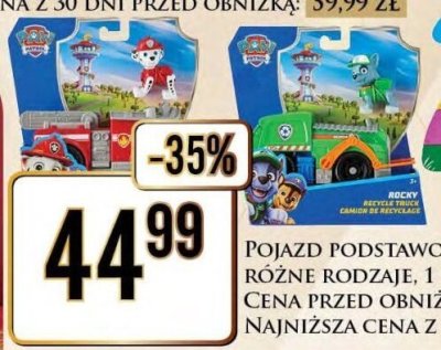 Pojazd podstawowy Psi Patrol różne rodzaje. 1 opak. -35% promocja w Dino