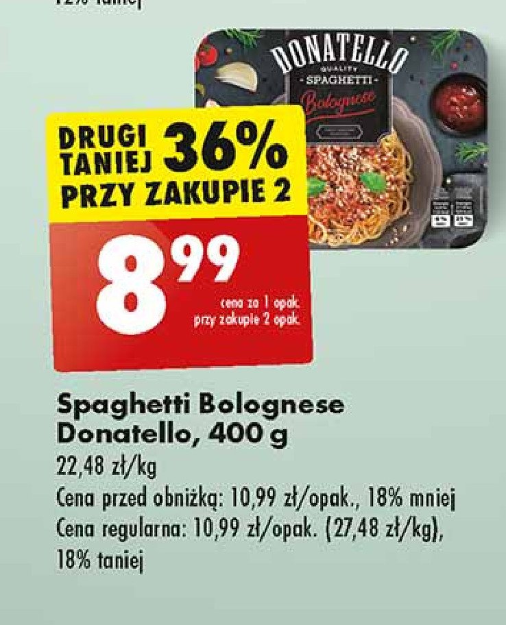 Spaghetti bolognese Donatello promocja