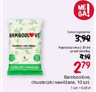Chusteczki nawilżane bambusowe BAMBOOLOVE promocja