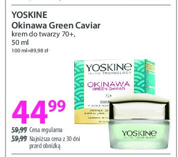 Krem głęboko odbudowujący 70+ Yoskine okinawa green caviar promocja w Hebe