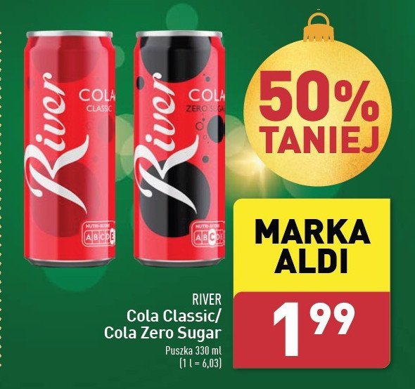 Napój cola River promocja w Aldi