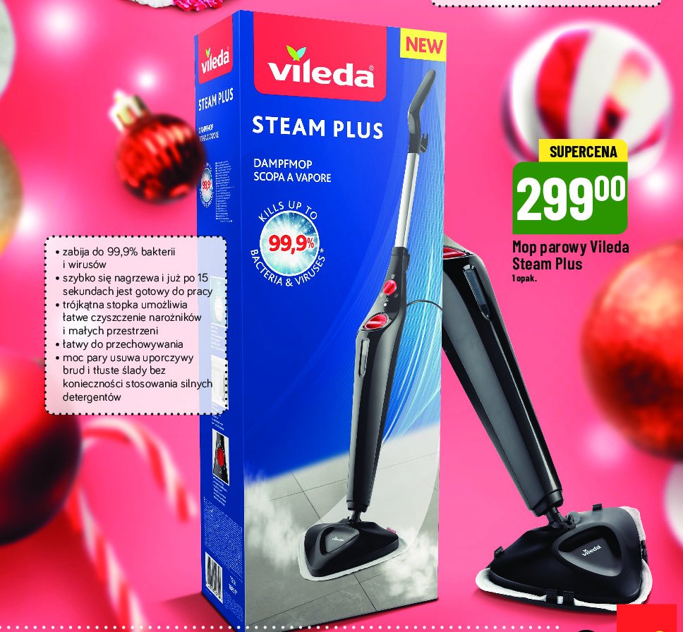 Mop parowy steam plus 1550 w Vileda promocja w POLOmarket