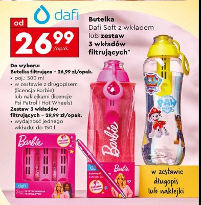 Butelka filtruj膮ca wod臋 soft 500 ml barbie Dafi promocja