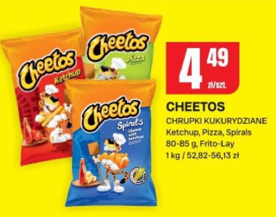 Chrupki kukurydziane Cheetos Ketchup, Pizza, Spirals promocja w Chorten
