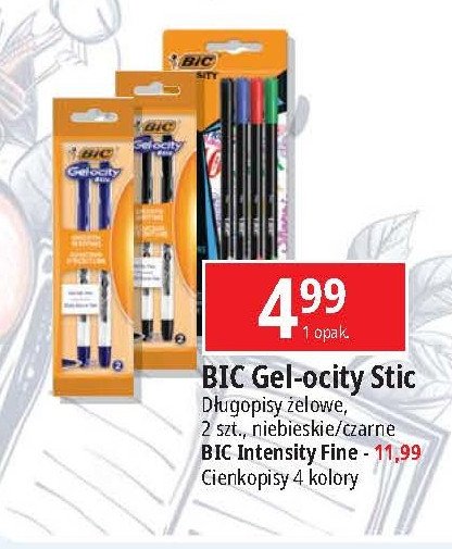 Długopis żelowy original niebieskie Bic gelocity promocja