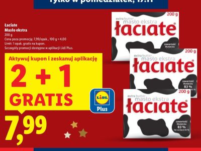Masło ekstra Łaciate promocja w Lidl