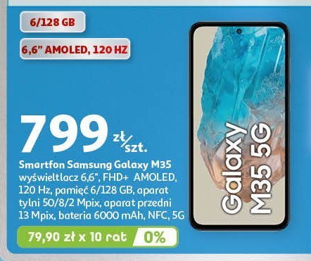 Smartfon m35 6/128 gb czarny Samsung galaxy promocja