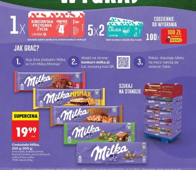 Czekolada Milka, 250 g-300 g: nutty choco wafer promocja w Biedronka