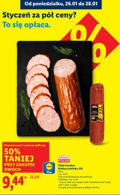 Kiełbasa żywiecka XXL promocja w Lidl
