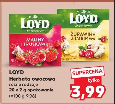 Herbata malina-truskawka Loyd tea promocja