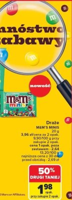 Draże czekoladowe Minis 20 g M&M's promocja w Carrefour