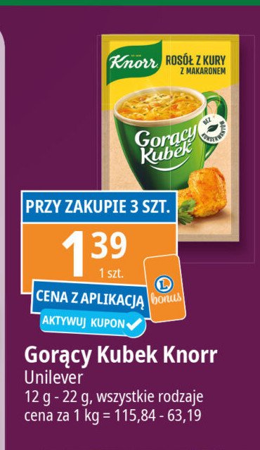 Rosół z kury z makaronem Knorr promocja w Leclerc