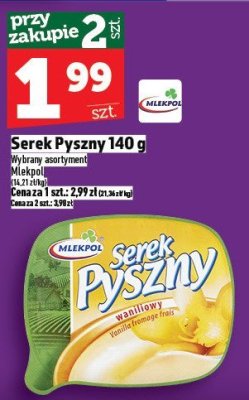 Serek Pyszny waniliowy Mlekpol 140g promocja w TOPAZ