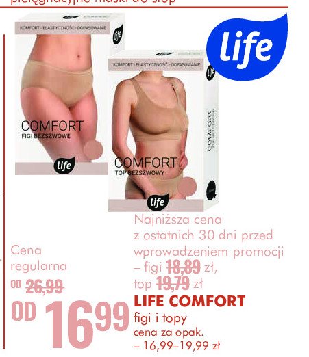 Figi bezszwowe comfort s-xl Life (super-pharm) promocja w Super-Pharm