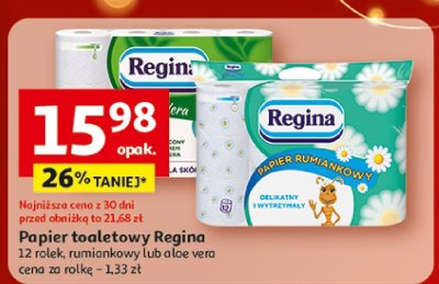 Papier toaletowy Regina 12 rolek, rumiankowy lub aloe vera promocja w Auchan