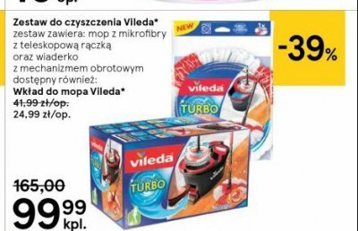 Zestaw ultramat turbo mop płaski + wiadro Vileda promocja