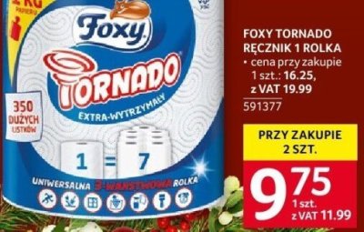 Ręcznik papierowy Foxy Tornado 1 rolka promocja w Selgros