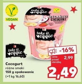 Cocogurt truskawkowo-bananowy K-take it veggie promocja w Kaufland