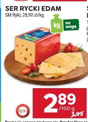 Ser Rycki Edam SM Ryki 28,90 zł/kg promocja w Stokrotka