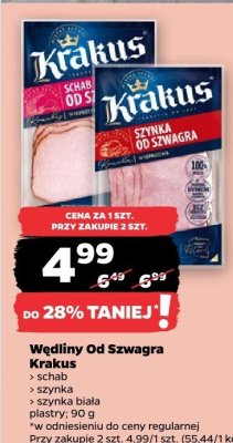 Szynka biała Od Szwagra, plastry 90 g promocja w Netto