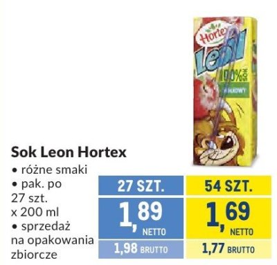 Sok Leon Hortex promocja w Makro