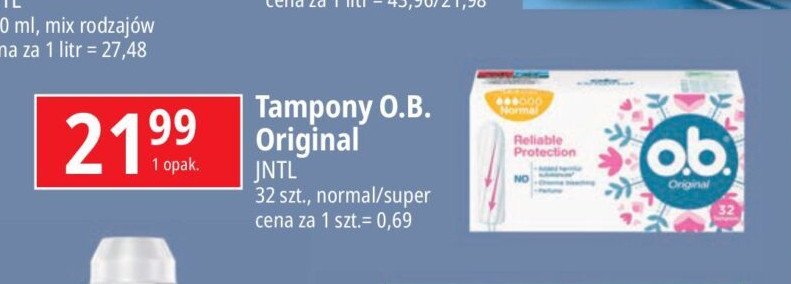 Tampony normal O.b. original promocja