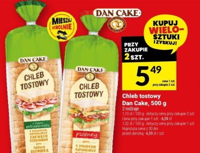 Chleb tostowy Dan Cake, 500 g promocja w Twój Market