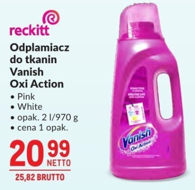 Odplamiacz do tkanin Vanish Oxi Action Pink, White promocja w Makro