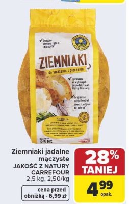 Ziemniaki jadalne mączyste 2,5 kg Carrefour promocja w Carrefour Market