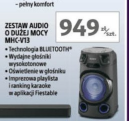 Głośniik high power audio mhc-v13 Sony promocja