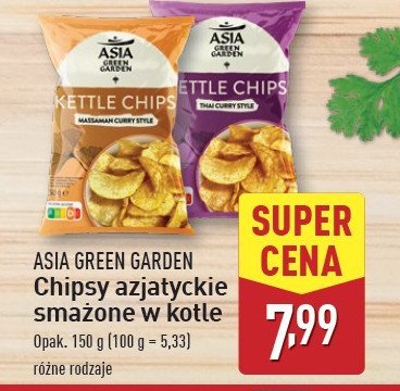 Chipsy thai curry style Asia green garden promocja w Aldi